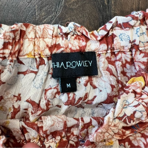 Cynthia Rowley rust floral crop top SZ MED - Picture 3 of 4